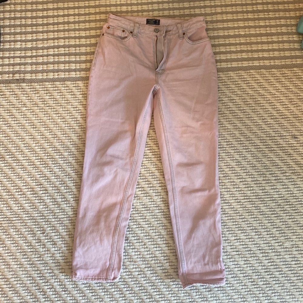 Abercrombie & fitch pink mom jean size 26|2r